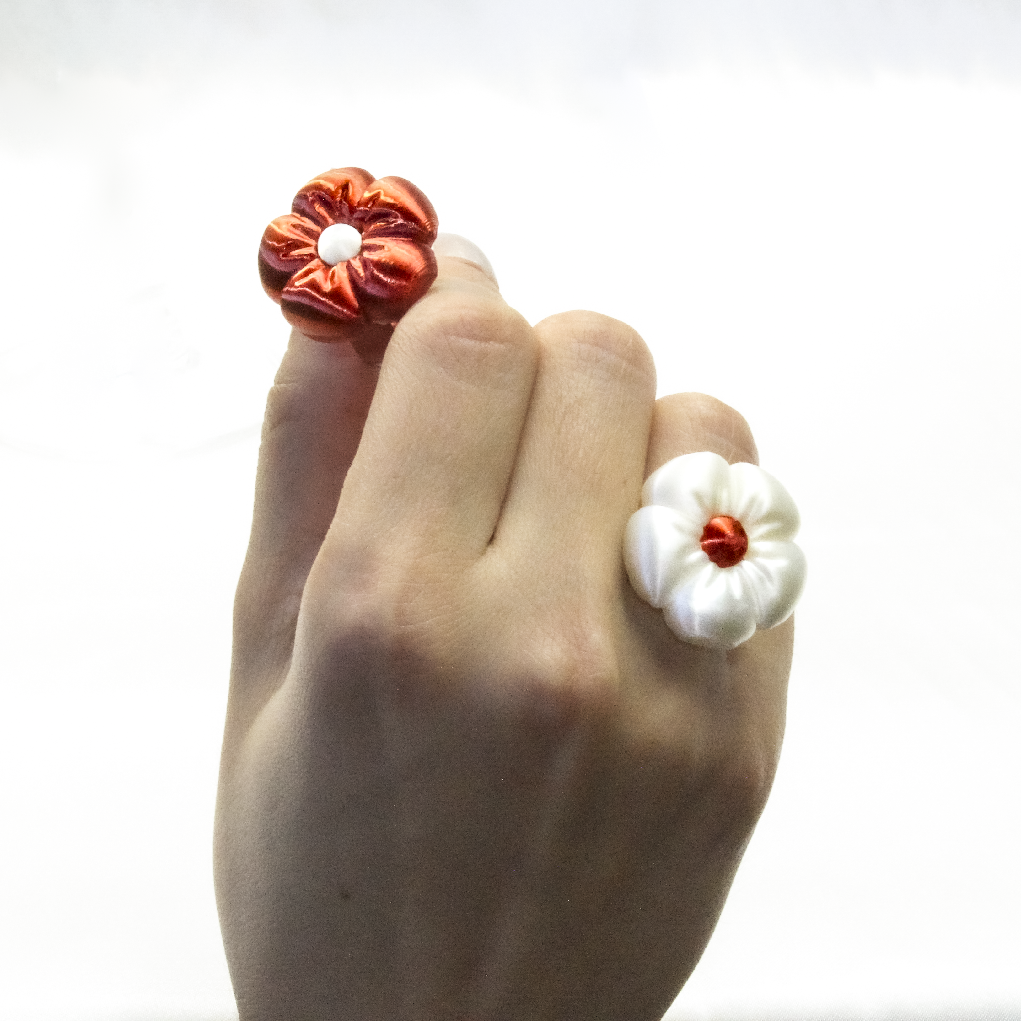 Puffy Flower Red ring