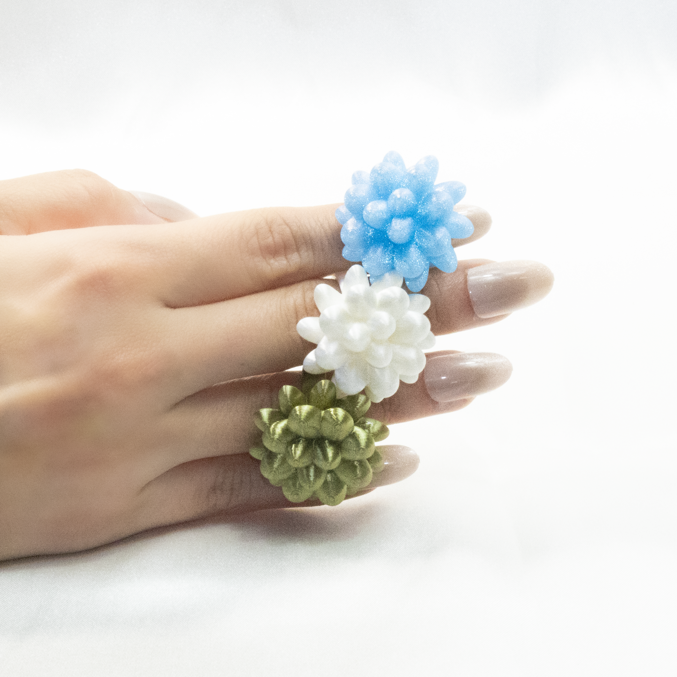 Blooming pine flower - light blue