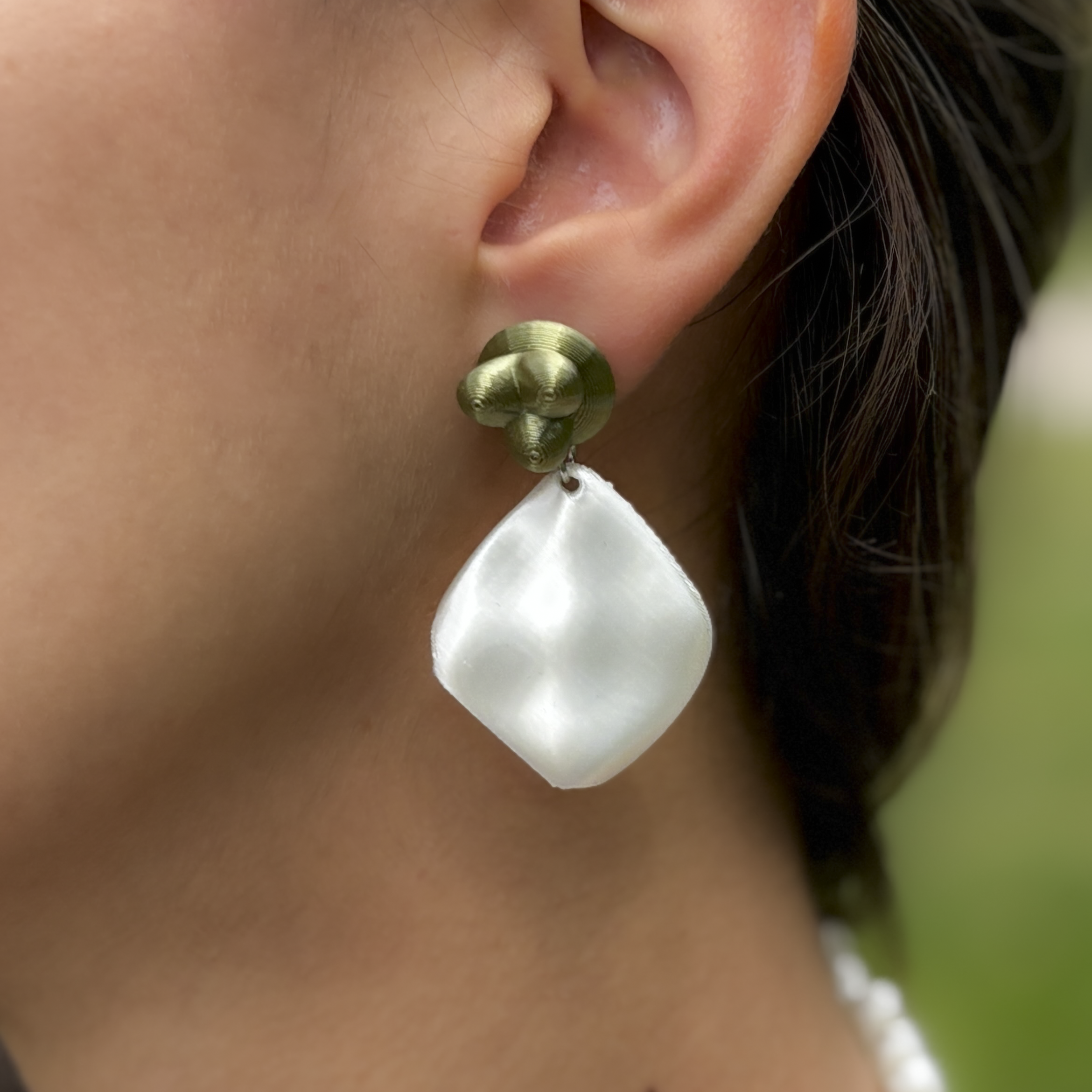 kerchief blooming earring - Green